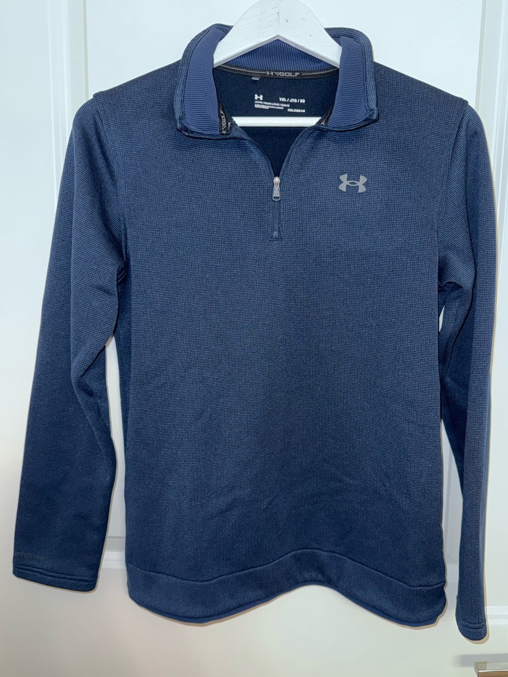 Under Armour Storm SweaterFleece Youth XL 1/4 Zip Pullover - Navy Blue